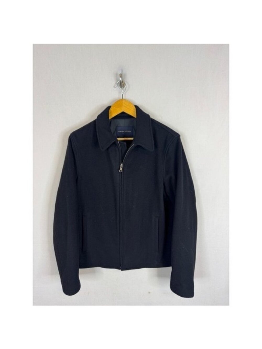 Banana Republic Mens Black Wool Cashmere Blend Full Zip Jacket 593783-00 Small